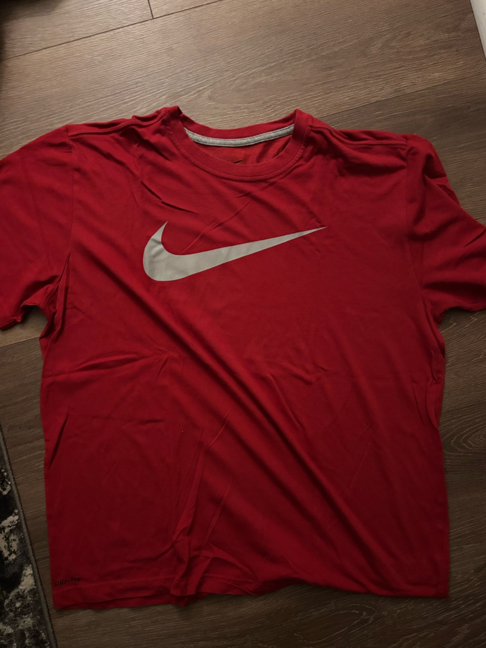 Nike Red T-Shirt with Silver Swoosh
